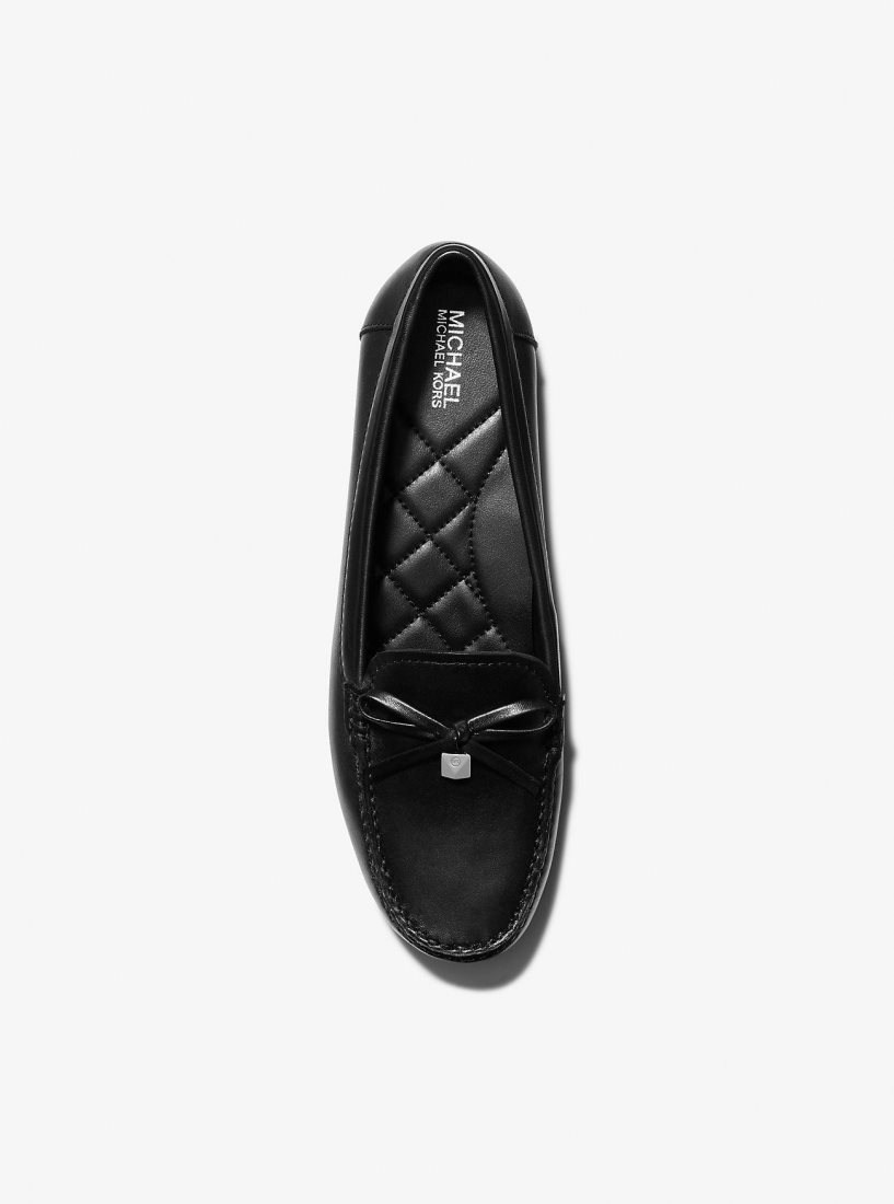 Chaussure Plate Michael Kors Juliette Leather Loafer Femme Noir | 9186PGMAN