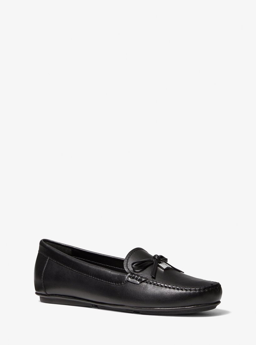 Chaussure Plate Michael Kors Juliette Leather Loafer Femme Noir | 9186PGMAN