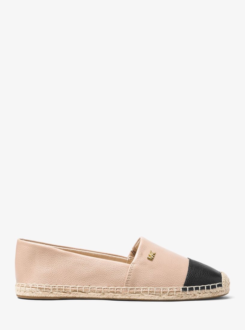 Chaussure Plate Michael Kors Kendrick Leather Slip-On Espadrille Femme Oyster/Blk | 0541GCNOU