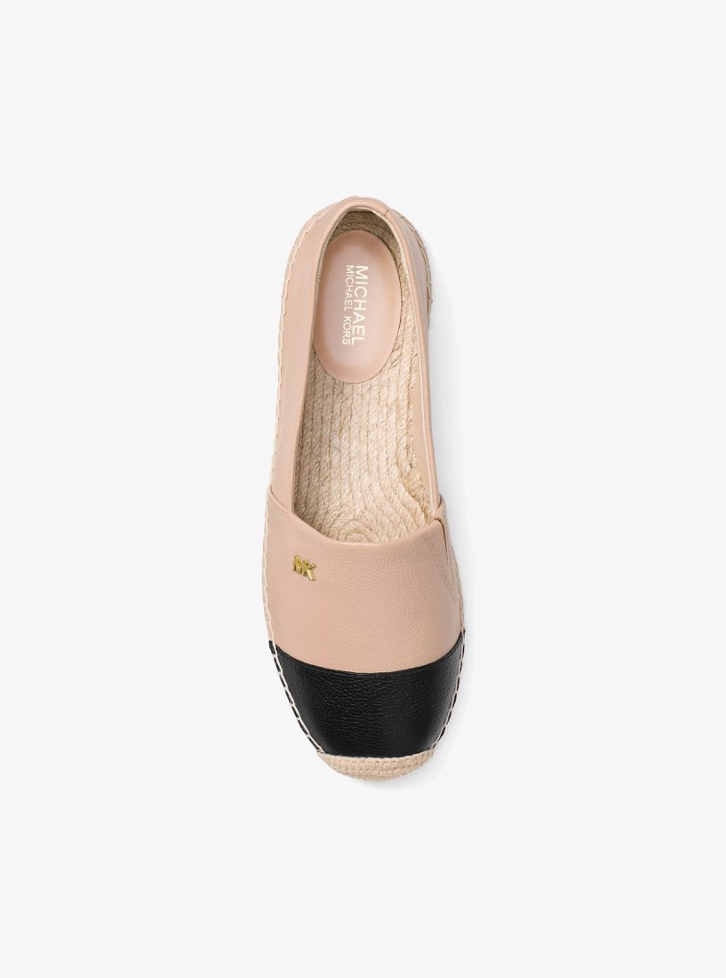 Chaussure Plate Michael Kors Kendrick Leather Slip-On Espadrille Femme Oyster/Blk | 0541GCNOU