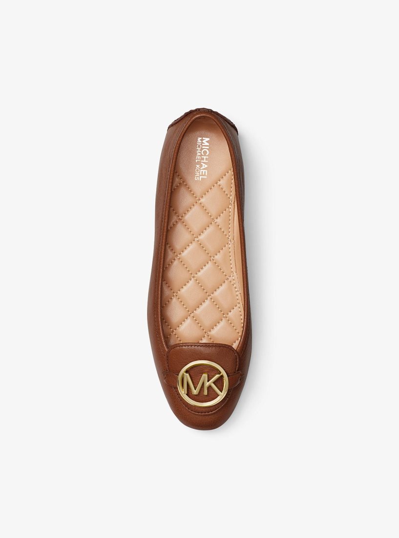 Chaussure Plate Michael Kors Lillie Leather Moccasin Femme Luggage | 3847IMYPK
