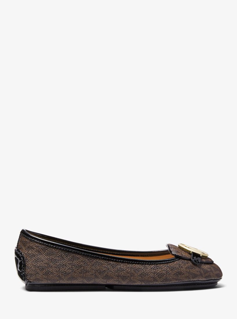 Chaussure Plate Michael Kors Lillie Logo Moccasin Femme Marron | 9147YHJNA