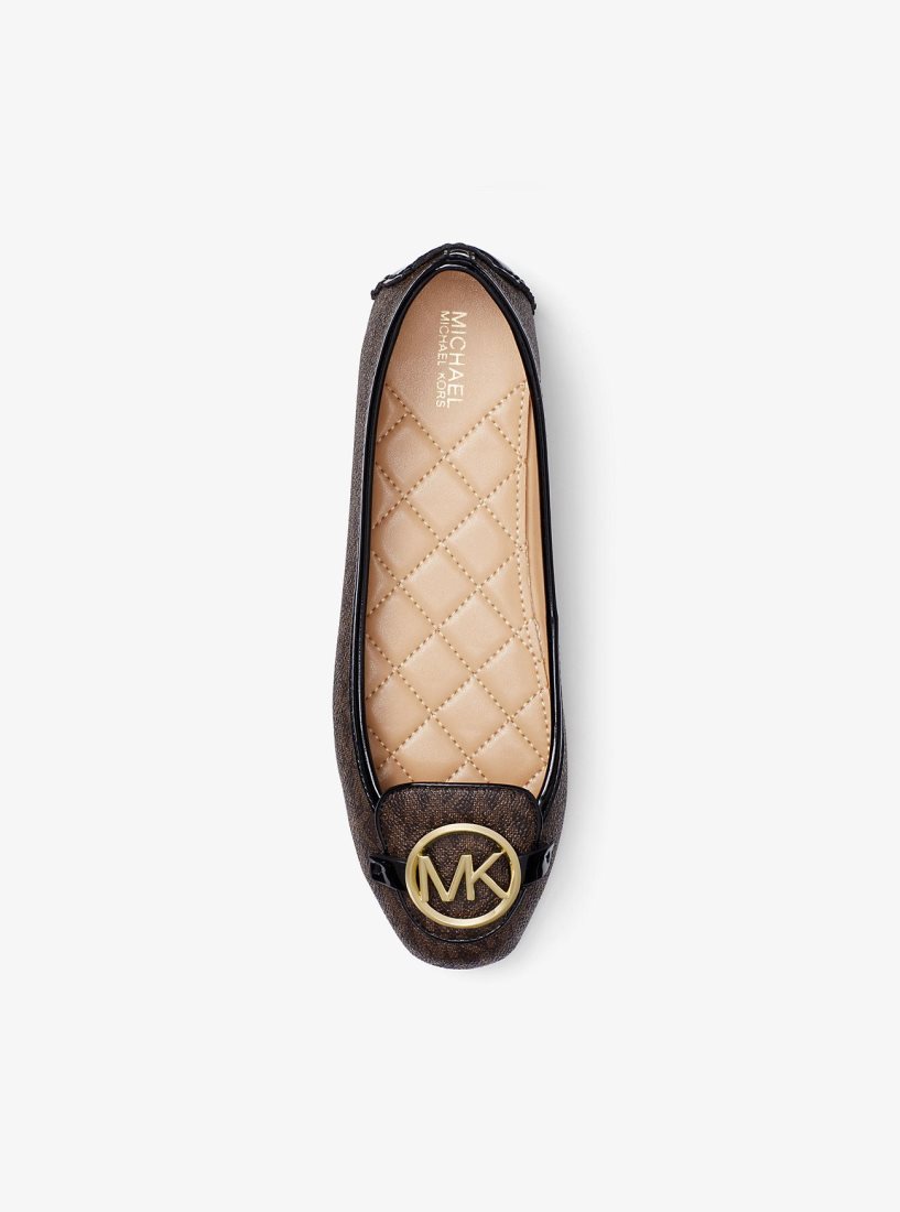Chaussure Plate Michael Kors Lillie Logo Moccasin Femme Marron | 9147YHJNA