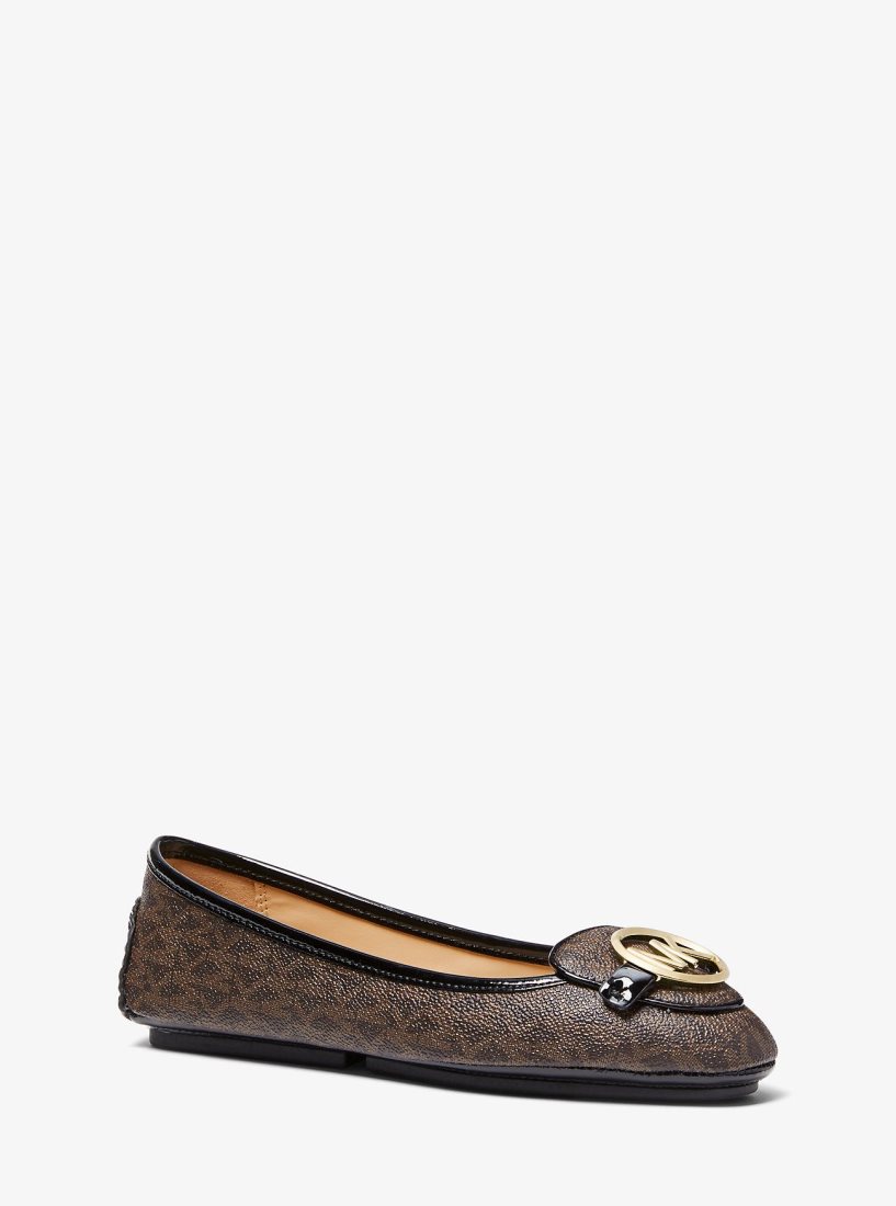 Chaussure Plate Michael Kors Lillie Logo Moccasin Femme Marron | 9147YHJNA