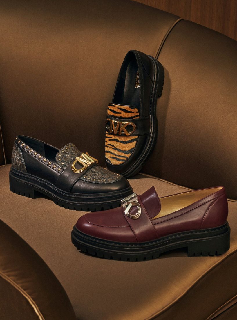 Chaussure Plate Michael Kors Parker Tiger Print Calf Hair and Leather Loafer Femme Marigold | 5147HGKSO