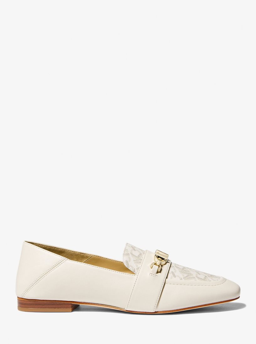 Chaussure Plate Michael Kors Tiffanie Leather and Empire Signature Logo Mule Femme Jaune Clair | 2358QFYAL