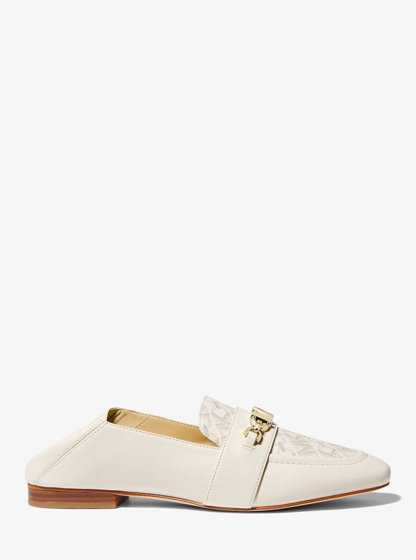 Chaussure Plate Michael Kors Tiffanie Leather and Empire Signature Logo Mule Femme Jaune Clair | 2358QFYAL