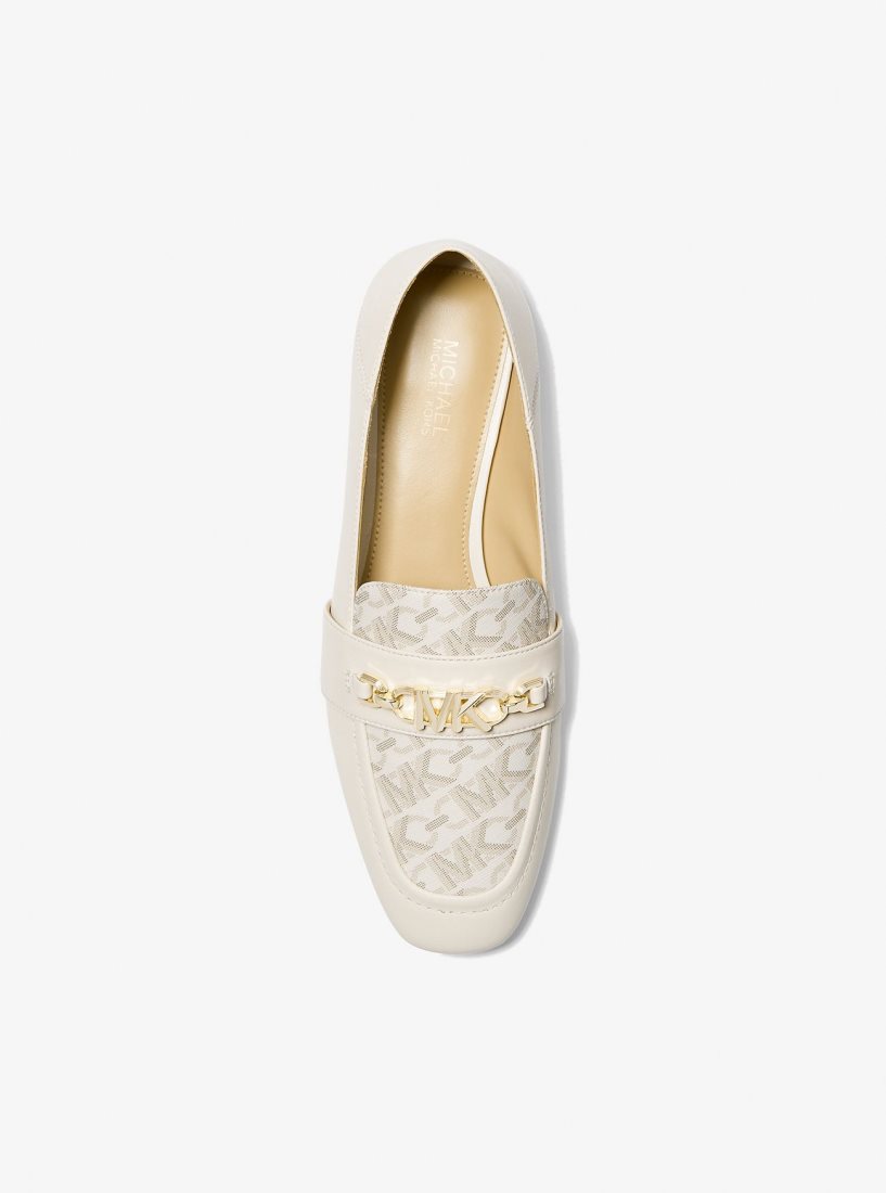 Chaussure Plate Michael Kors Tiffanie Leather and Empire Signature Logo Mule Femme Jaune Clair | 2358QFYAL