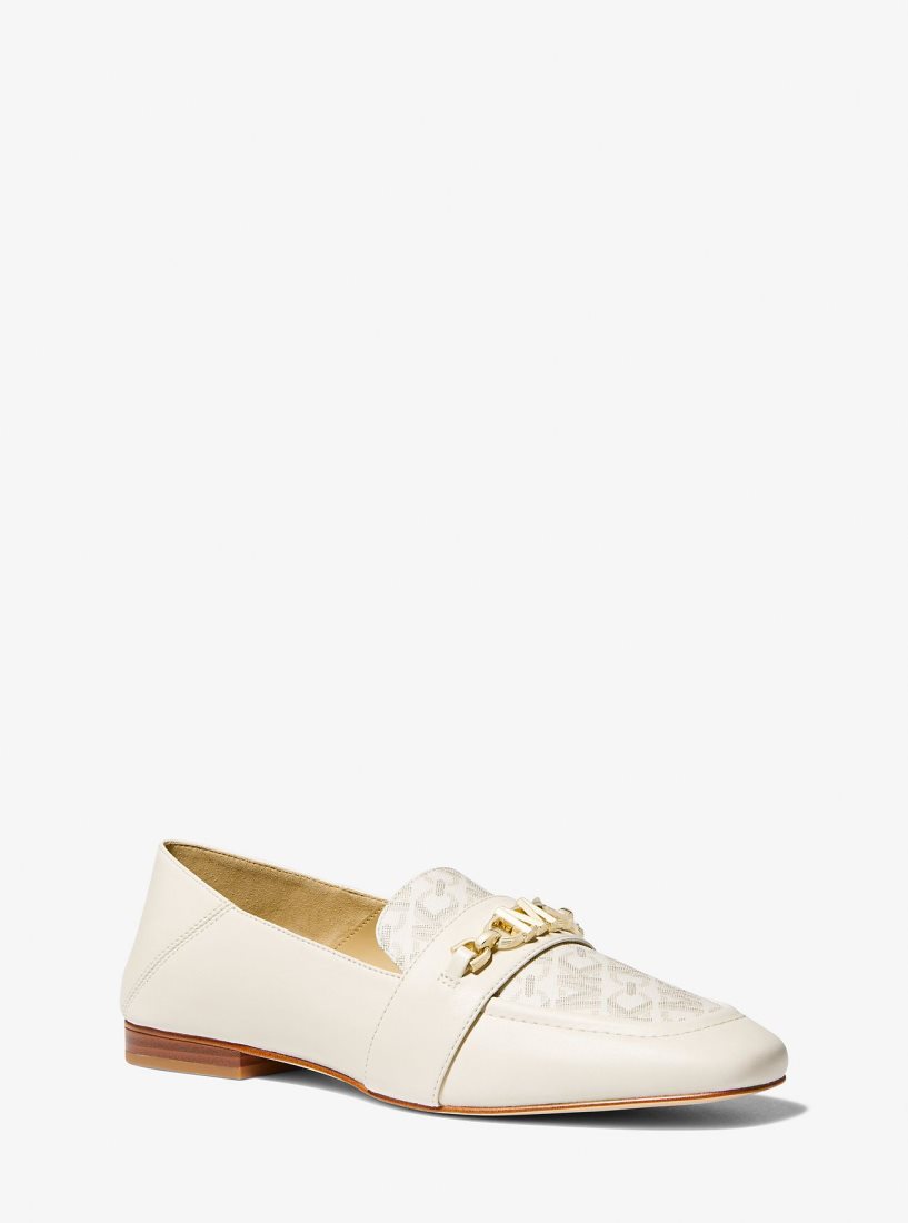 Chaussure Plate Michael Kors Tiffanie Leather and Empire Signature Logo Mule Femme Jaune Clair | 2358QFYAL