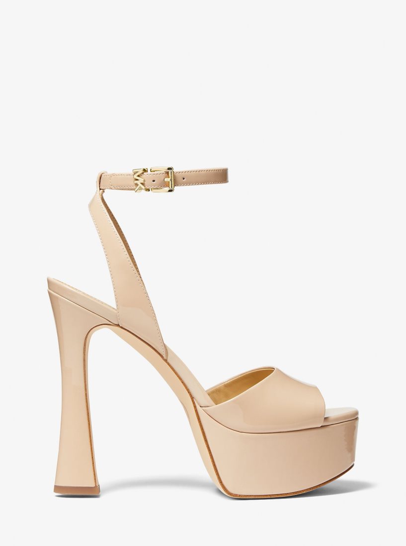 Chaussures Plateforme Michael Kors Jensen Patent Leather Platform Sandal Femme Penny | 3610OLSIY
