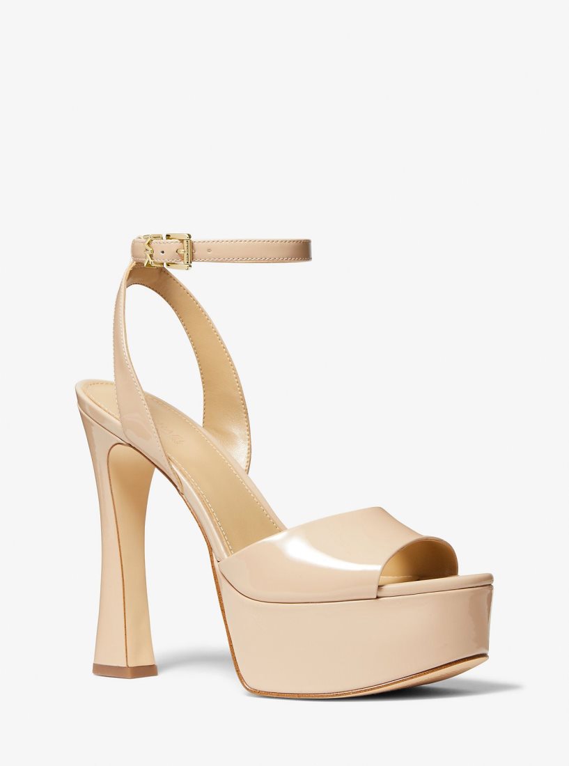 Chaussures Plateforme Michael Kors Jensen Patent Leather Platform Sandal Femme Penny | 3610OLSIY
