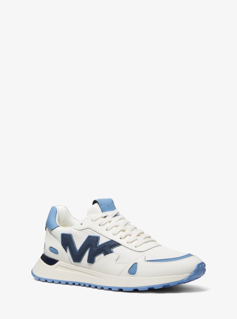 Chaussures de Sport Michael Kors Miles Leather and Mesh Trainer Homme Multicolore | 3617GHVPL