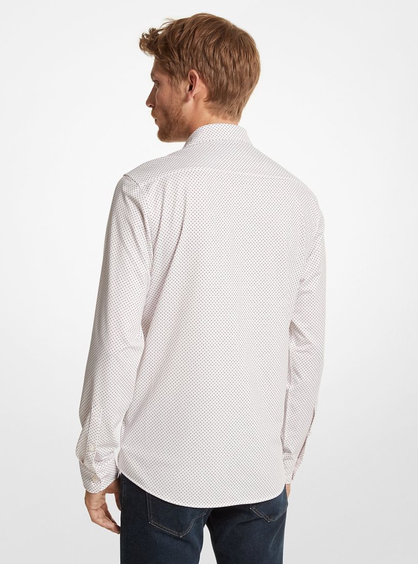 Chemises Michael Kors Slim-Fit Printed Stretch Shirt Homme Blanche | 0748LPBKM