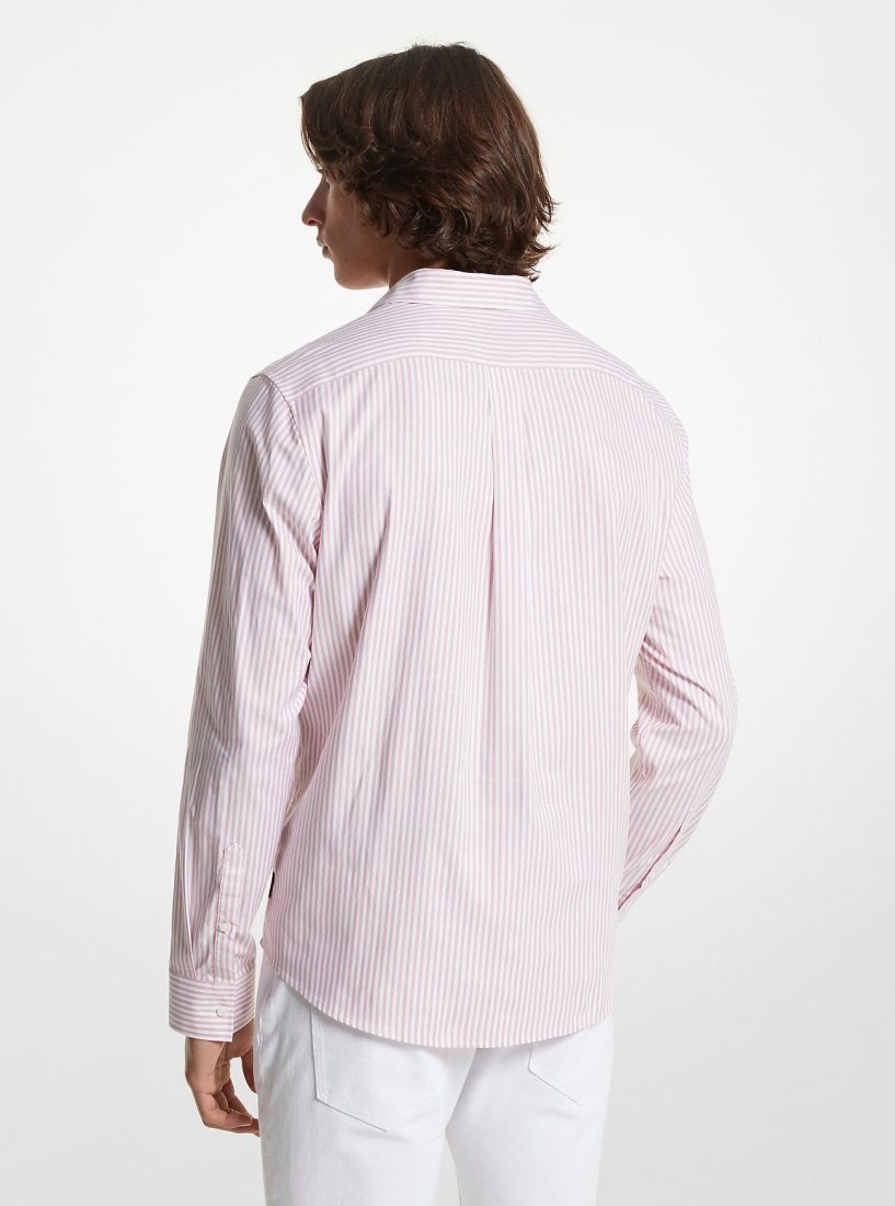 Chemises Michael Kors Striped Stretch Cotton Oxford Shirt Homme Rose | 1206XTRJH