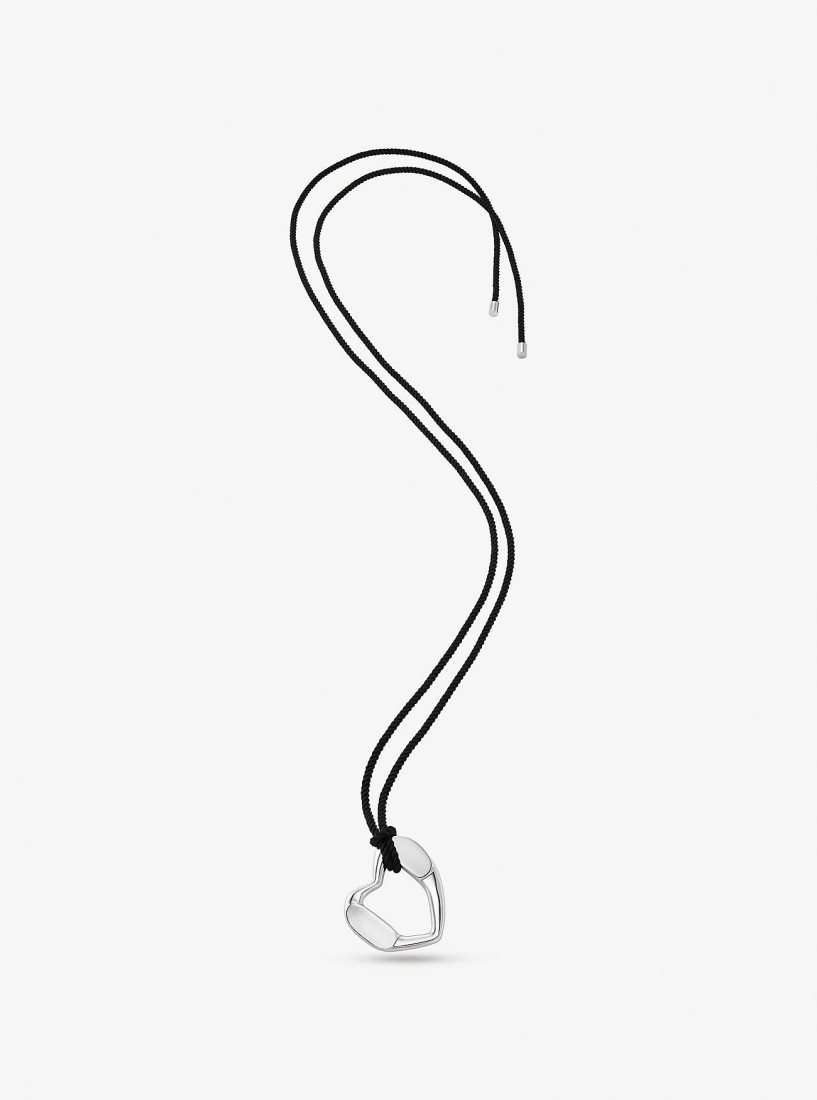 Colliers Michael Kors Precious Metal-Plated Brass Heart Necklace Femme Argent | 7890NLGHT
