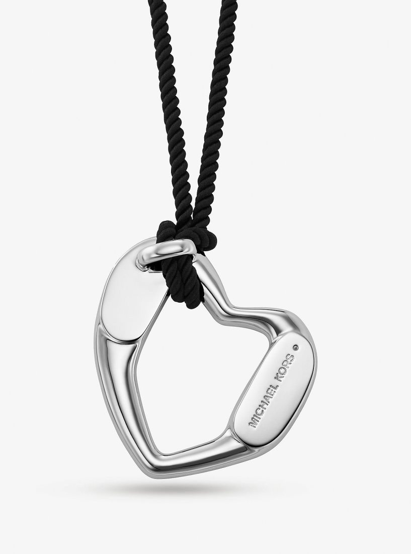 Colliers Michael Kors Precious Metal-Plated Brass Heart Necklace Femme Argent | 7890NLGHT