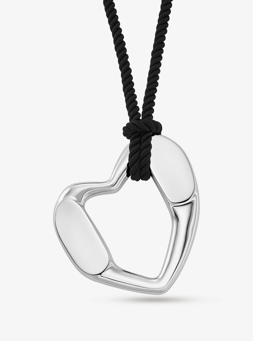 Colliers Michael Kors Precious Metal-Plated Brass Heart Necklace Femme Argent | 7890NLGHT