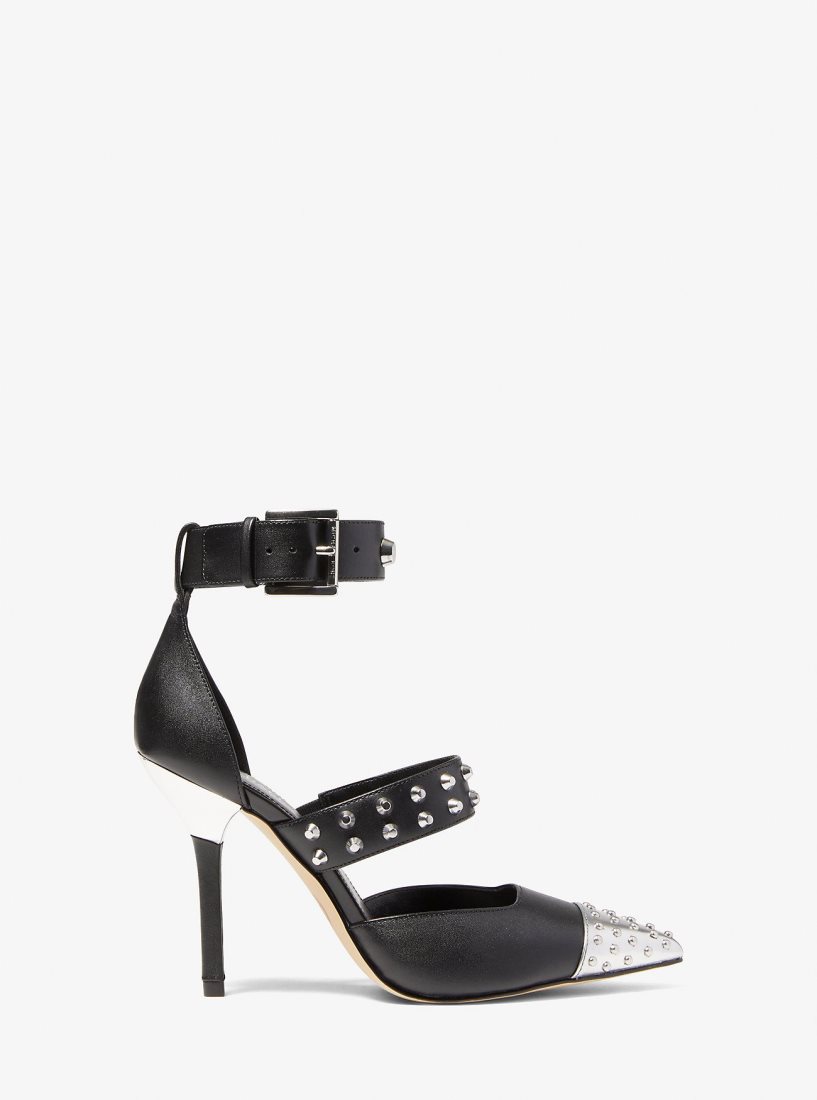 Escarpin Michael Kors Amal Astor Stud Sandal Femme Noir Argent | 3572ZLCTA