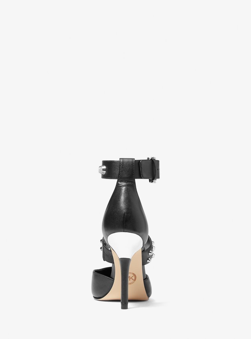 Escarpin Michael Kors Amal Astor Stud Sandal Femme Noir Argent | 3572ZLCTA