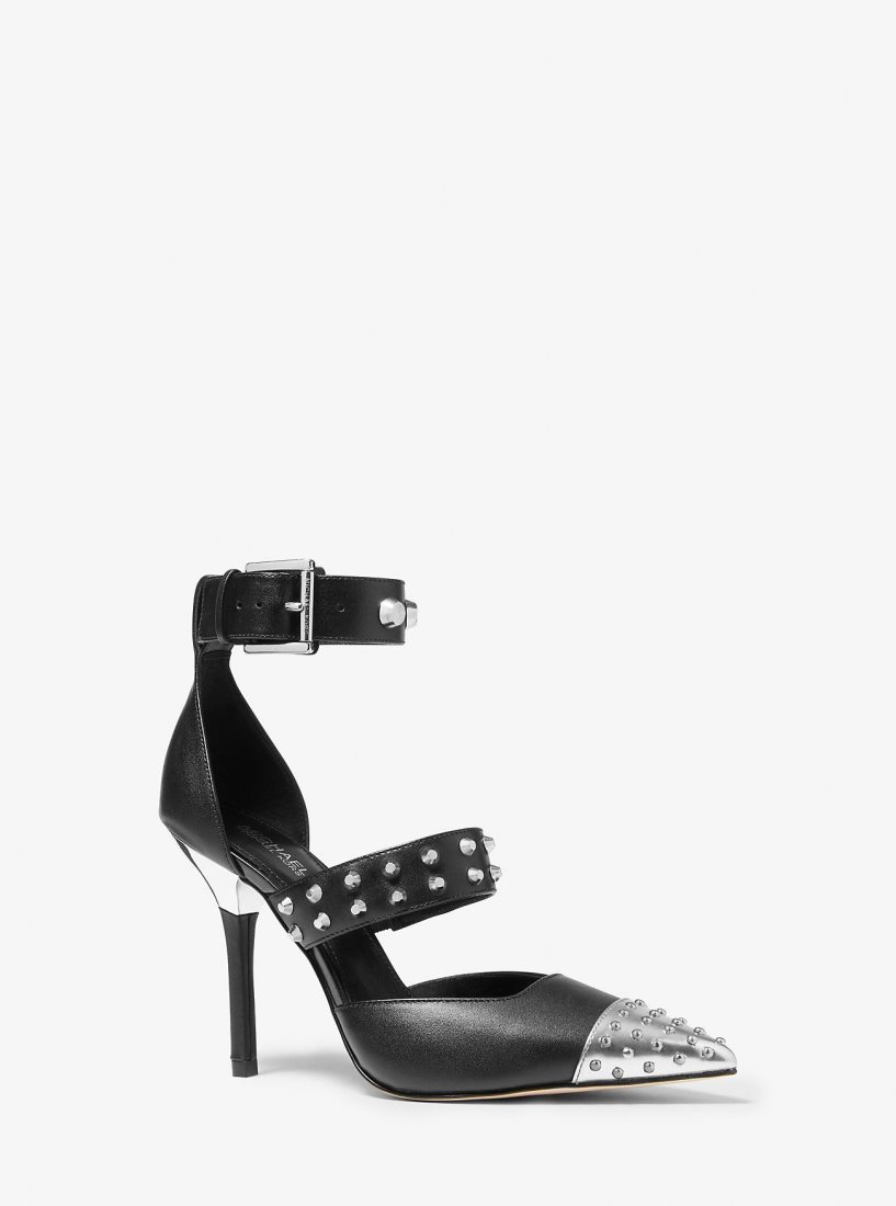 Escarpin Michael Kors Amal Astor Stud Sandal Femme Noir Argent | 3572ZLCTA