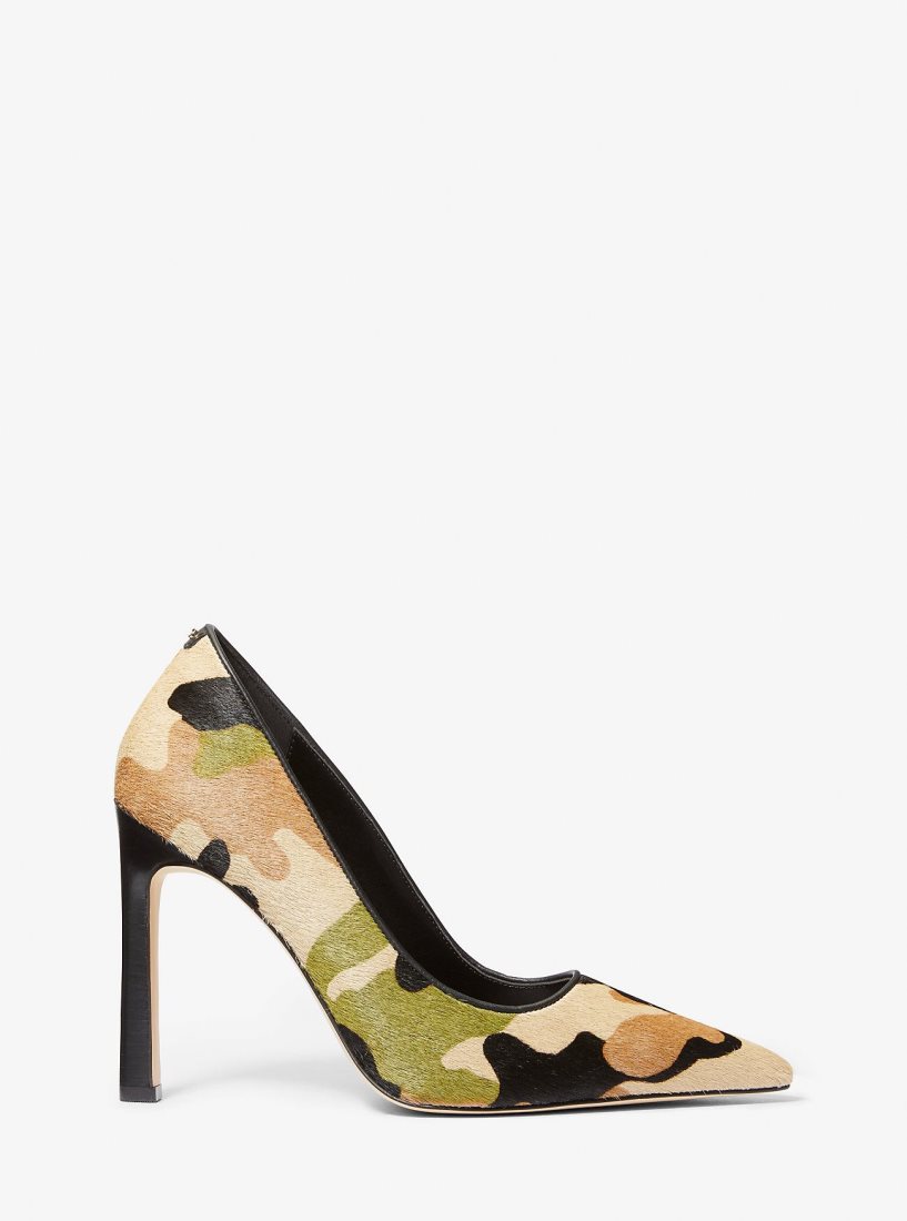 Escarpin Michael Kors Amara Camouflage Print Calf Hair Pump Femme Vert Olive Multicolore | 8490GSVHK