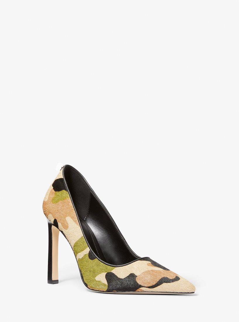 Escarpin Michael Kors Amara Camouflage Print Calf Hair Pump Femme Vert Olive Multicolore | 8490GSVHK