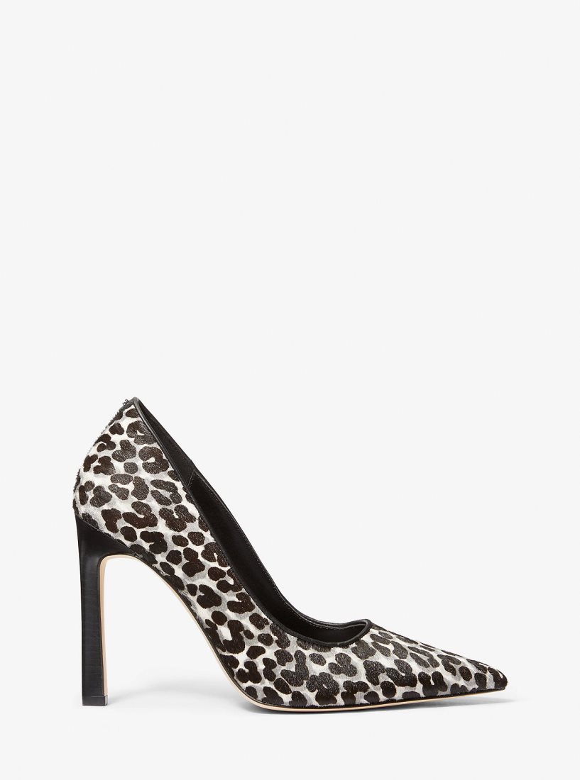 Escarpin Michael Kors Amara Leopard Print Calf Hair Pump Femme Noir | 0817PNAXD