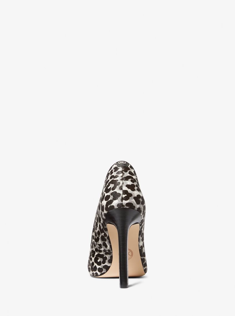 Escarpin Michael Kors Amara Leopard Print Calf Hair Pump Femme Noir | 0817PNAXD