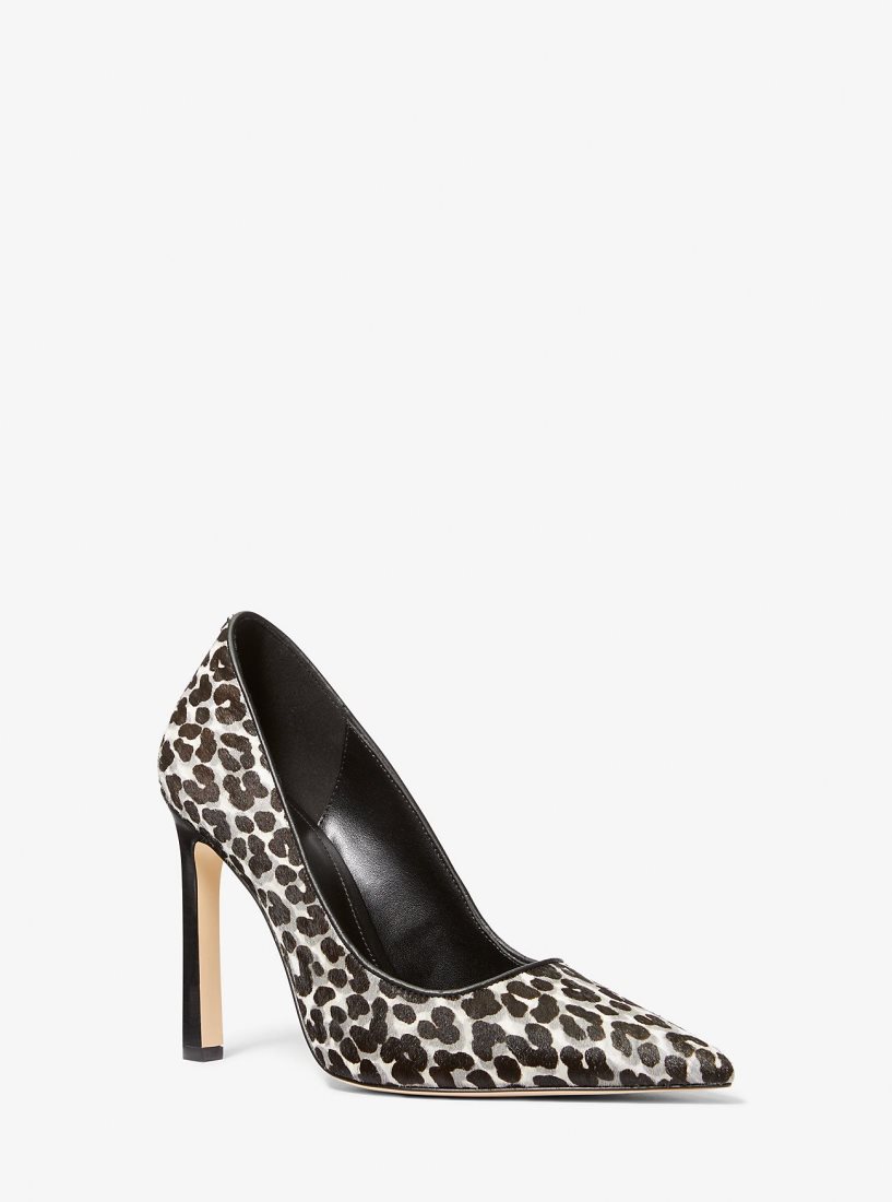 Escarpin Michael Kors Amara Leopard Print Calf Hair Pump Femme Noir | 0817PNAXD