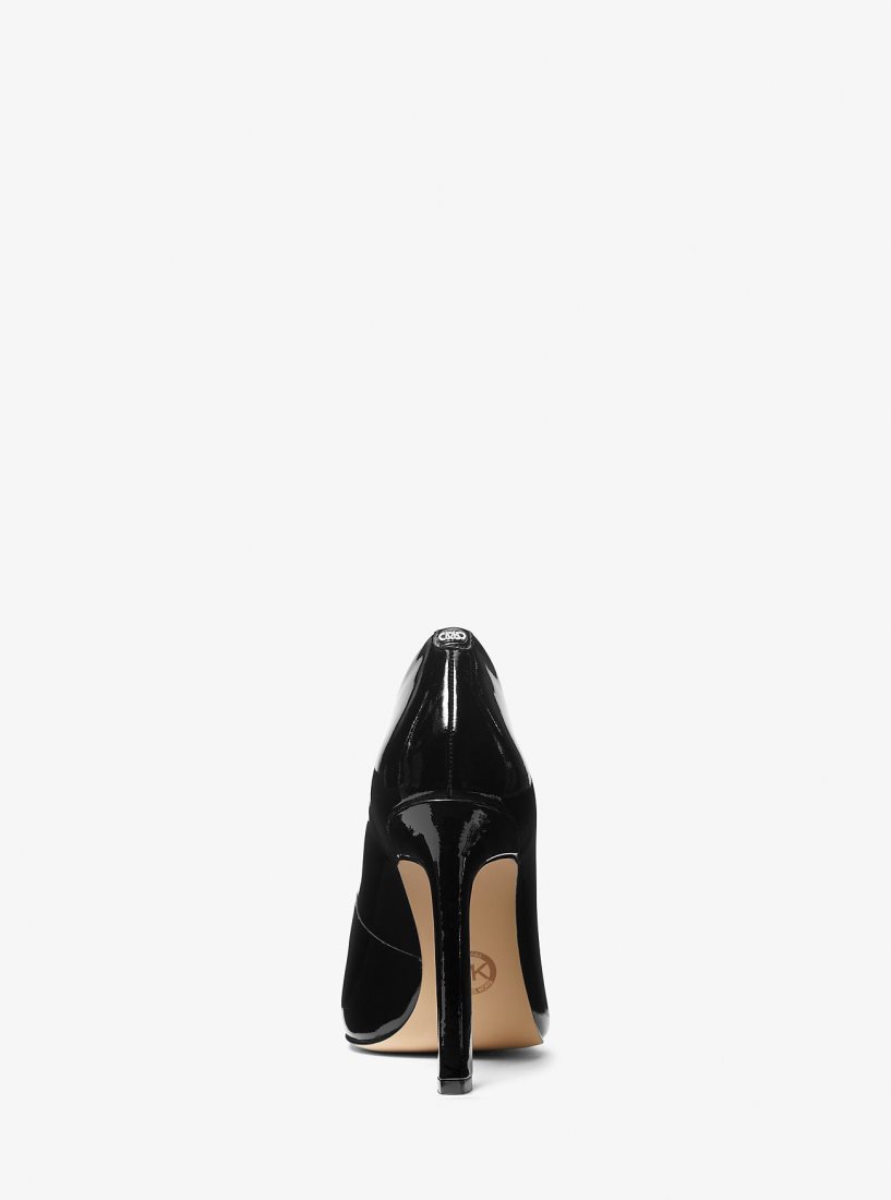 Escarpin Michael Kors Amara Patent Leather Pump Femme Noir | 4301JLSBG