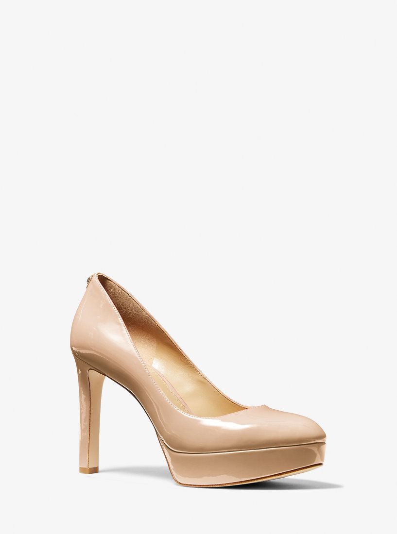 Escarpin Michael Kors Chantal Faux Patent Leather Platform Pump Femme Rose Clair | 6913QOJPI