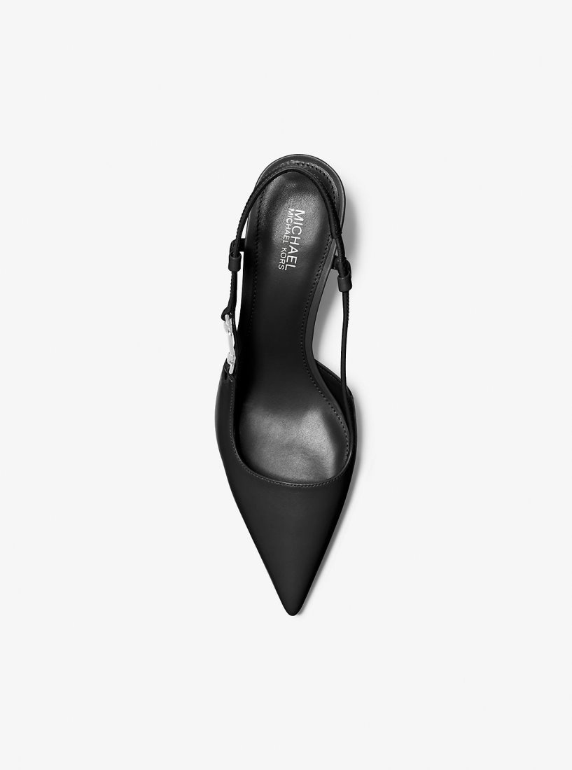 Escarpin Michael Kors Daniella Leather Slingback Pump Femme Noir | 0419UAYWJ