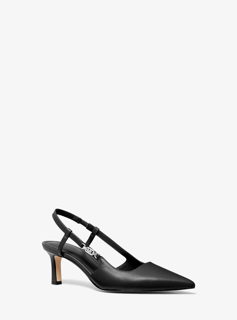 Escarpin Michael Kors Daniella Leather Slingback Pump Femme Noir | 0419UAYWJ