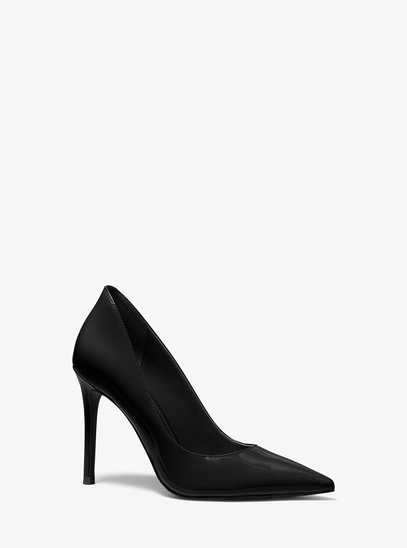 Escarpin Michael Kors Keke Patent Leather Pump Femme Noir | 5732GYCLW