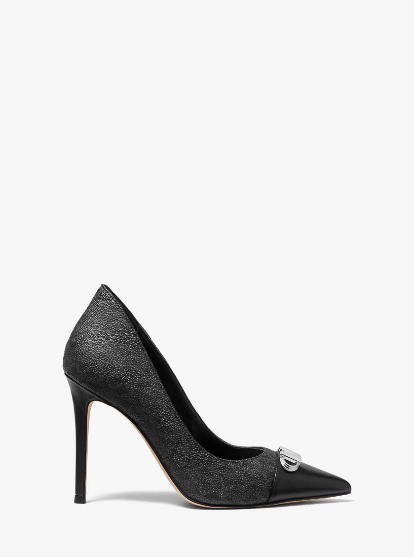 Escarpin Michael Kors Parker Logo Pump Femme Noir | 4597OGNZW