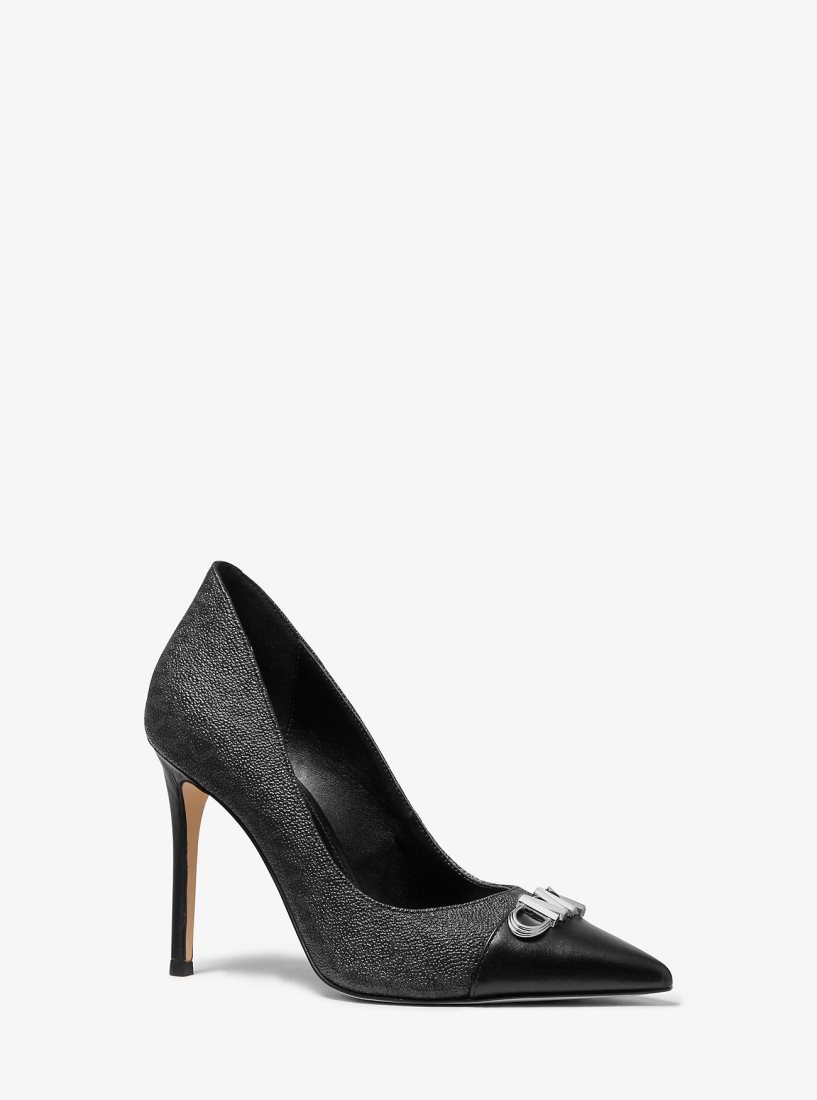 Escarpin Michael Kors Parker Logo Pump Femme Noir | 4597OGNZW
