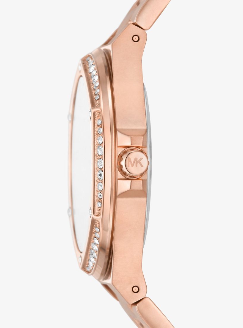 Gold-tone Michael Kors Lennox Pave Rose Gold-Tone Watch Femme Rose Doré | 6873OGZID