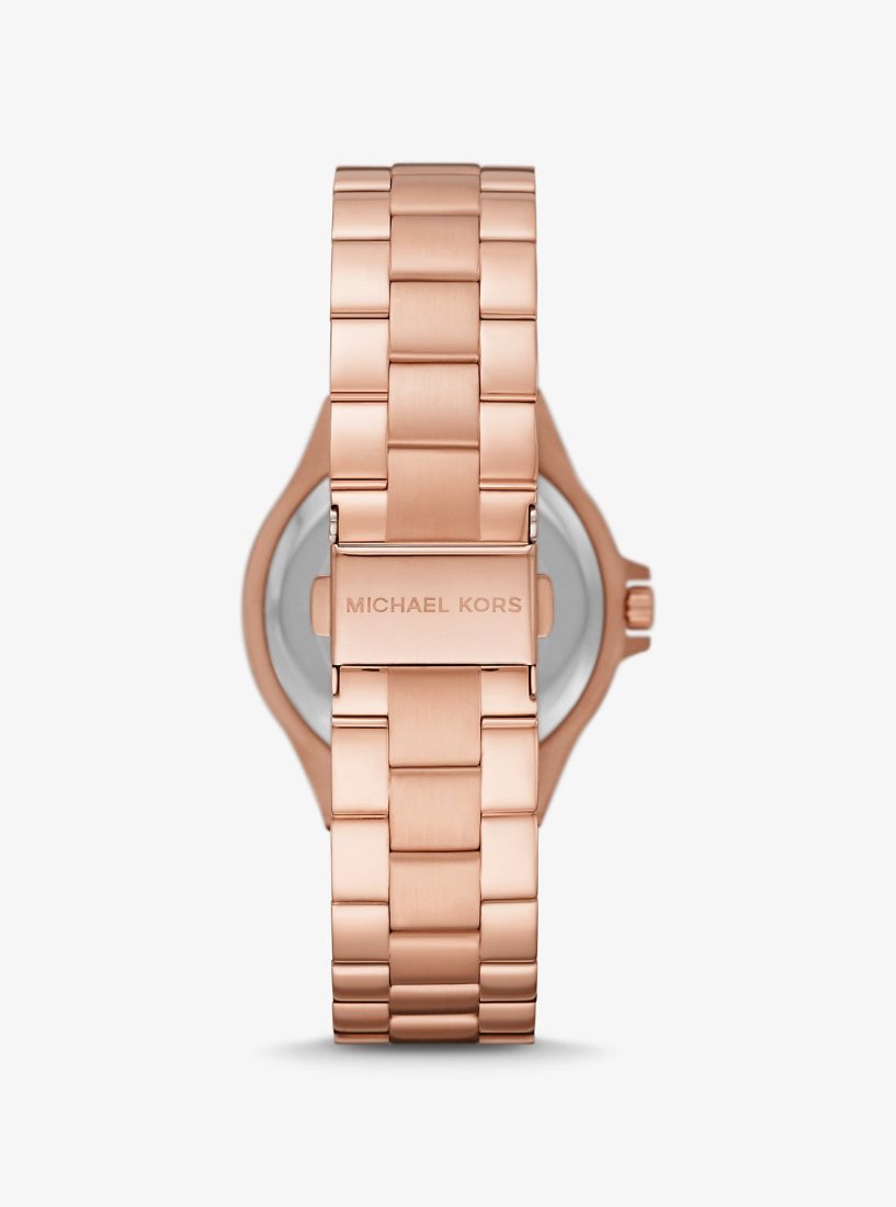 Gold-tone Michael Kors Lennox Pave Rose Gold-Tone Watch Femme Rose Doré | 6873OGZID