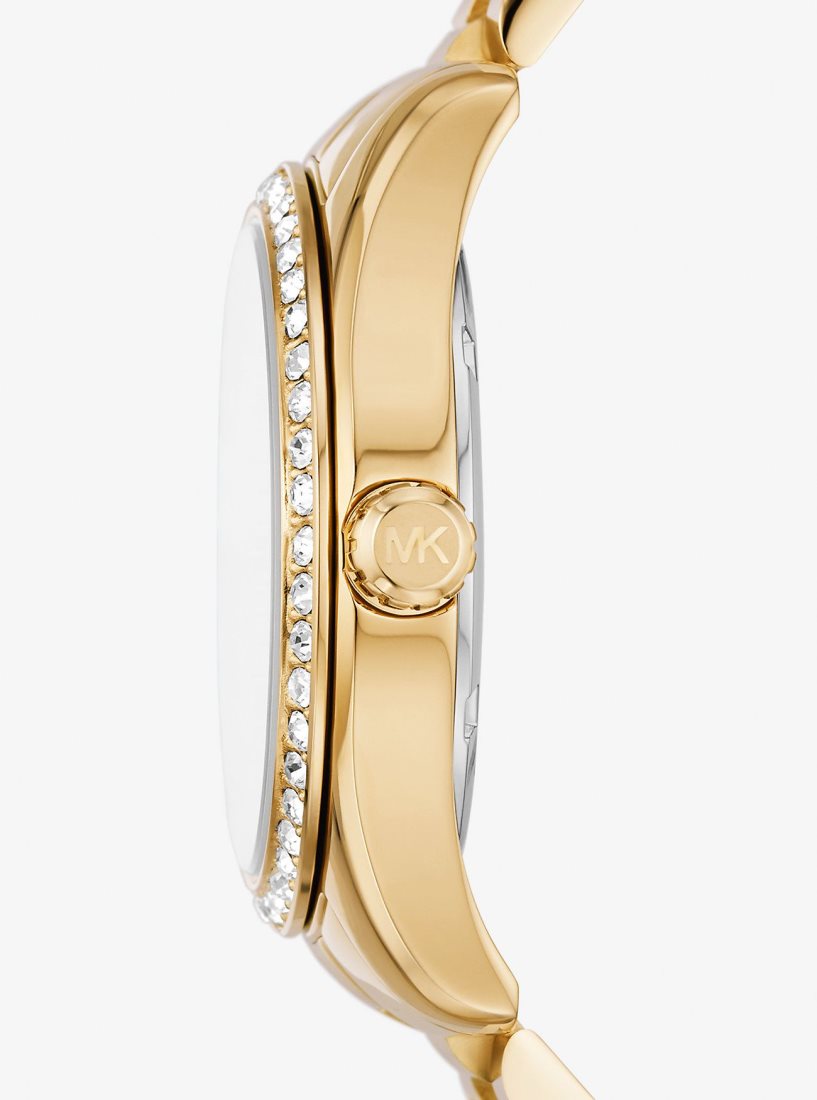 Gold-tone Michael Kors Lexington Pave Gold-Tone Watch and Jewelry Gift Set Femme Doré | 6013MSCDR