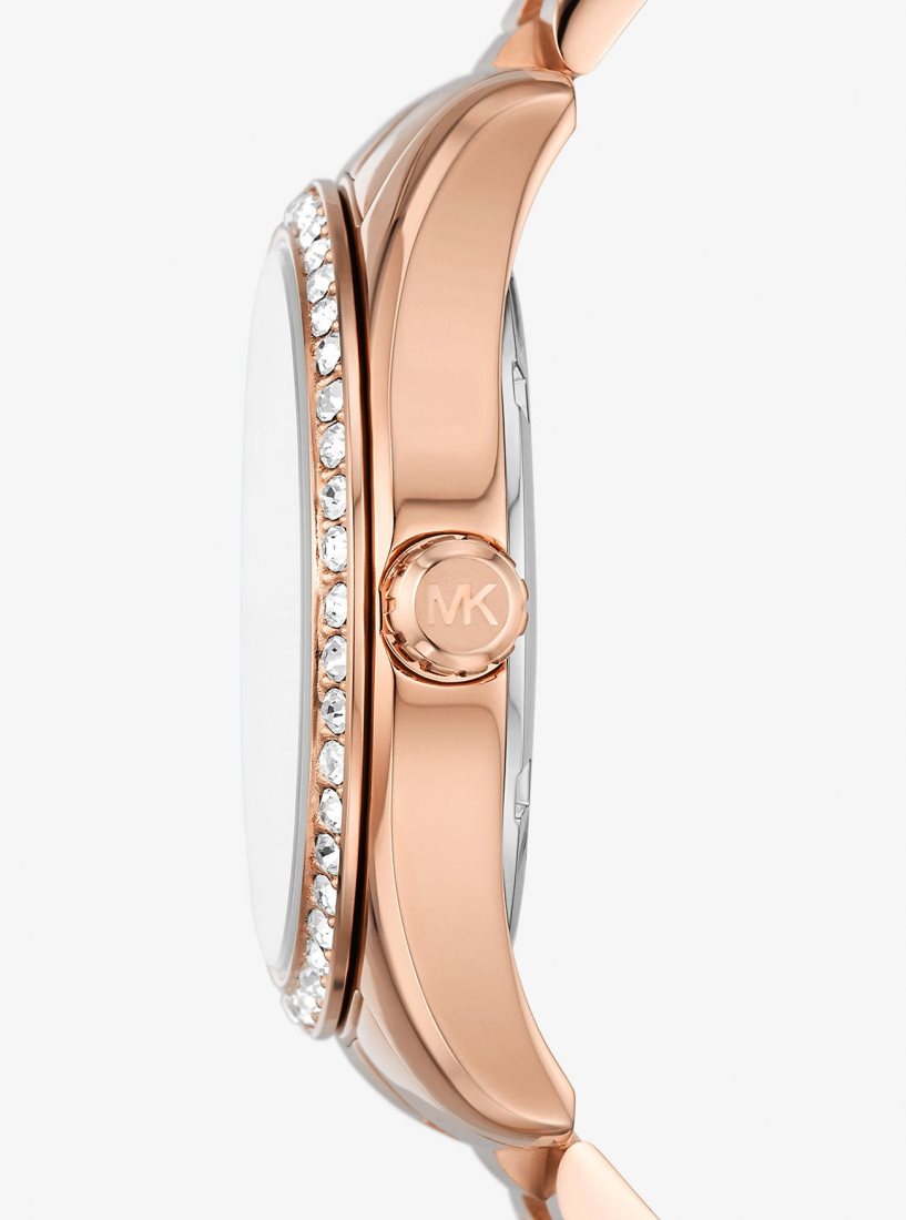 Gold-tone Michael Kors Lexington Pave Rose Gold-Tone Watch and Jewelry Gift Set Femme Rose Doré | 5042KHPWZ