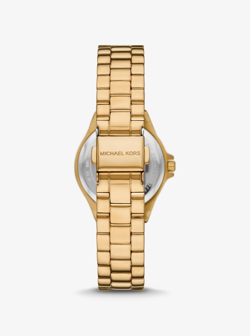 Gold-tone Michael Kors Mini Lennox Animal Pave Gold-Tone Watch Femme Doré | 2497KFURO