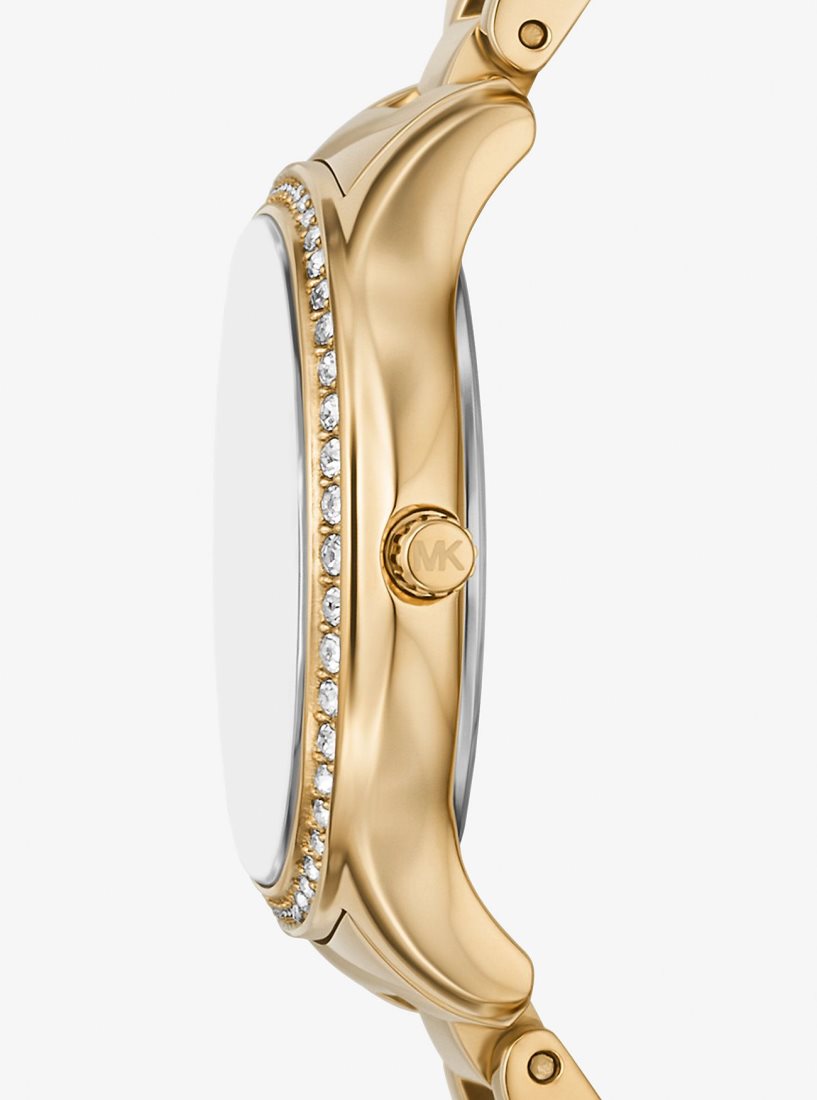 Gold-tone Michael Kors Mini Sage Pave Gold-Tone Watch Femme Doré | 7894DKIXF