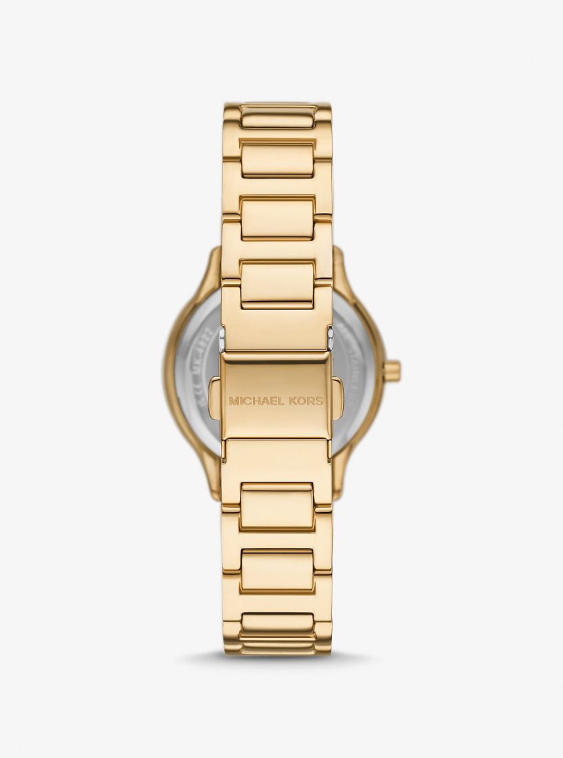 Gold-tone Michael Kors Mini Sage Pave Gold-Tone Watch Femme Doré | 7894DKIXF