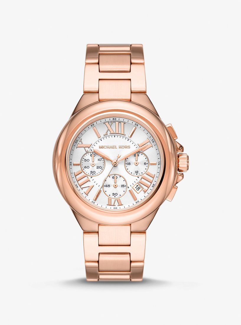 Gold-tone Michael Kors Oversized Camille Rose Gold-Tone Watch Femme Rose Doré | 0987GBNSA