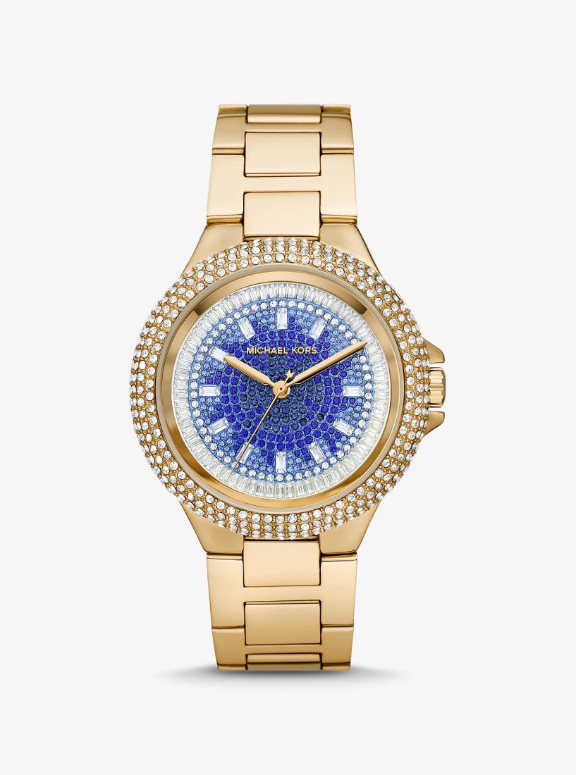 Gold-tone Michael Kors Oversized Camille Ombre Pave Gold-Tone Watch Femme Doré | 1352UFKHE