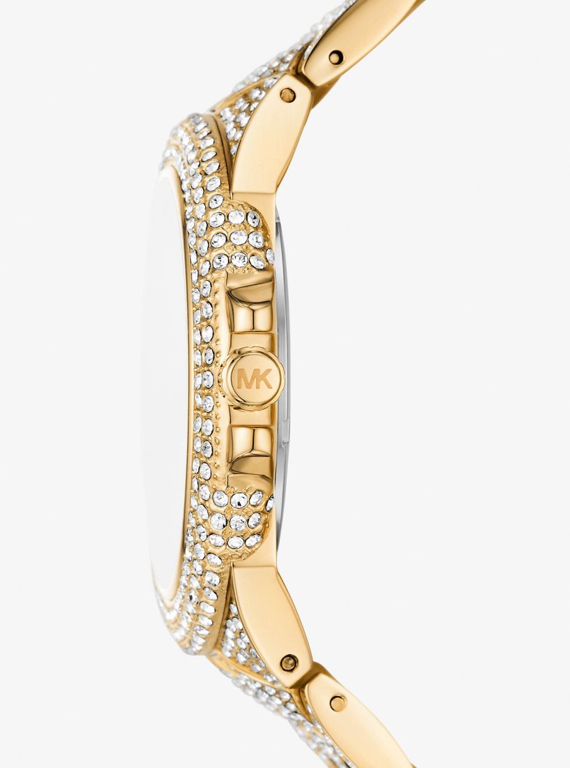 Gold-tone Michael Kors Oversized Camille Pave Gold-Tone Watch Femme Doré | 2864WYKQA