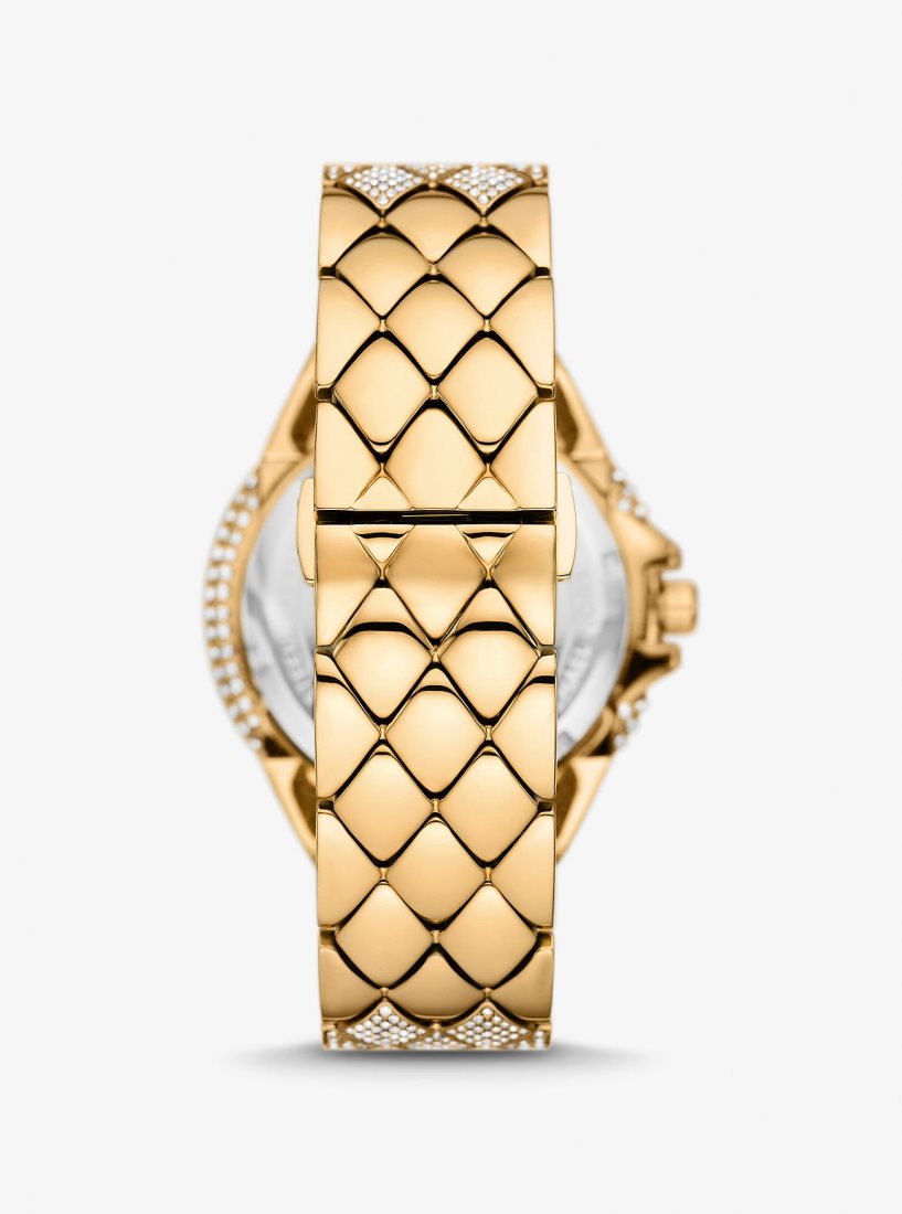 Gold-tone Michael Kors Oversized Camille Pave Gold-Tone Watch Femme Doré | 2864WYKQA