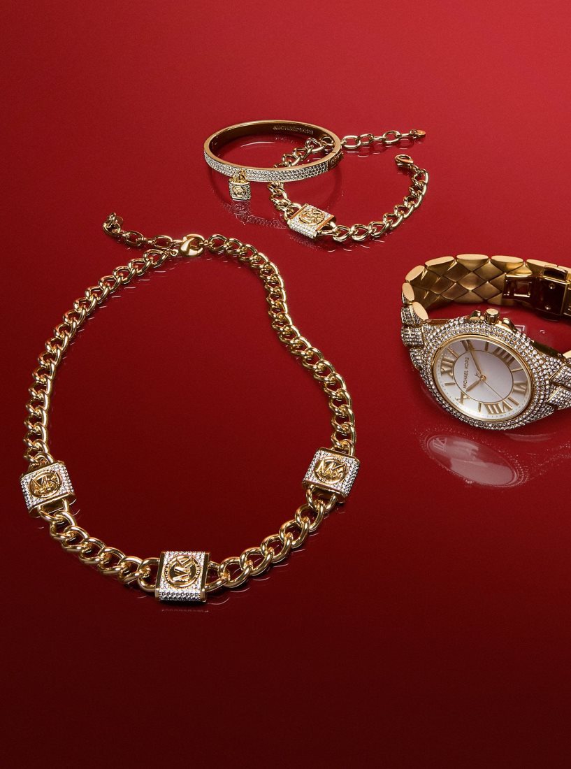Gold-tone Michael Kors Oversized Camille Pave Gold-Tone Watch Femme Doré | 2864WYKQA