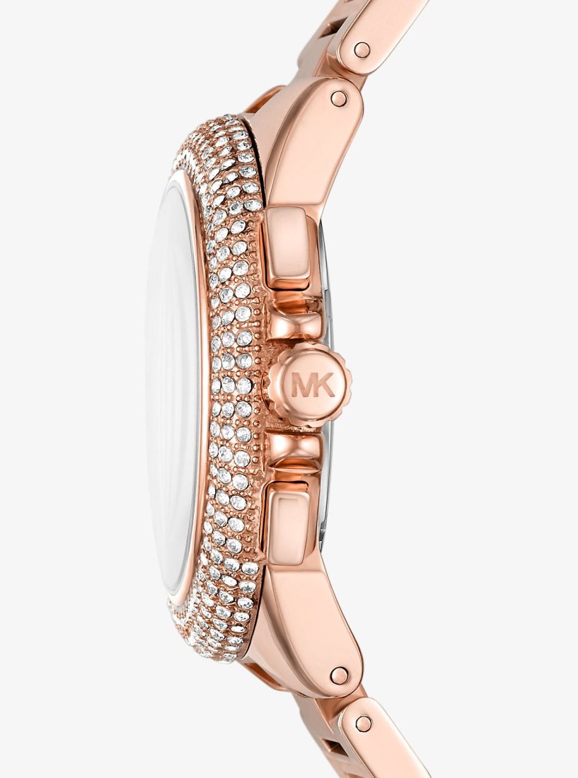 Gold-tone Michael Kors Oversized Camille Pave Rose Gold-Tone Watch Femme Rose Doré | 0397USXDH