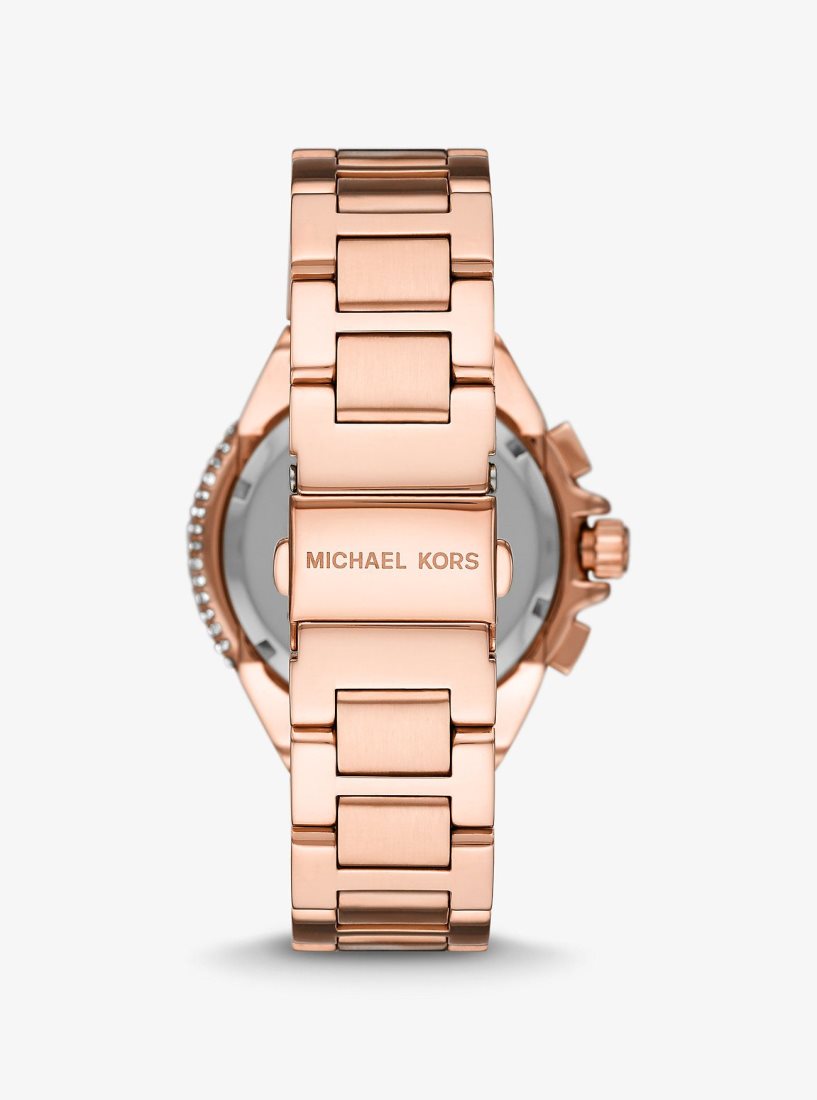 Gold-tone Michael Kors Oversized Camille Pave Rose Gold-Tone Watch Femme Rose Doré | 0397USXDH